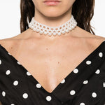 Abito corto a pois con scollo a V in nero Self-Portrait - donna 