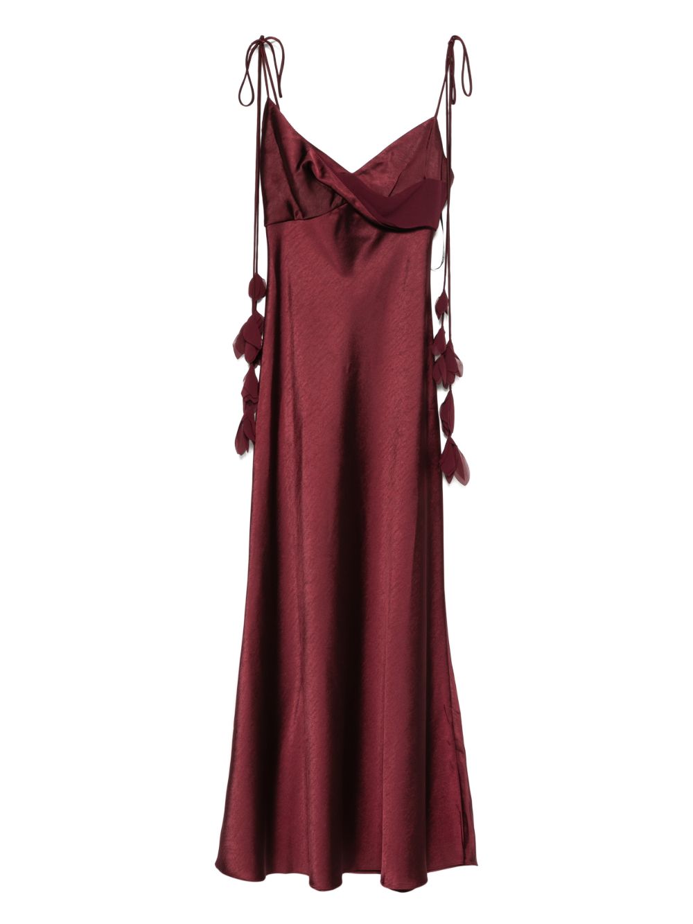 Abito midi con spalline in bordeaux Self-Portrait - donna 