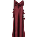 Abito midi con spalline in bordeaux Self-Portrait - donna 