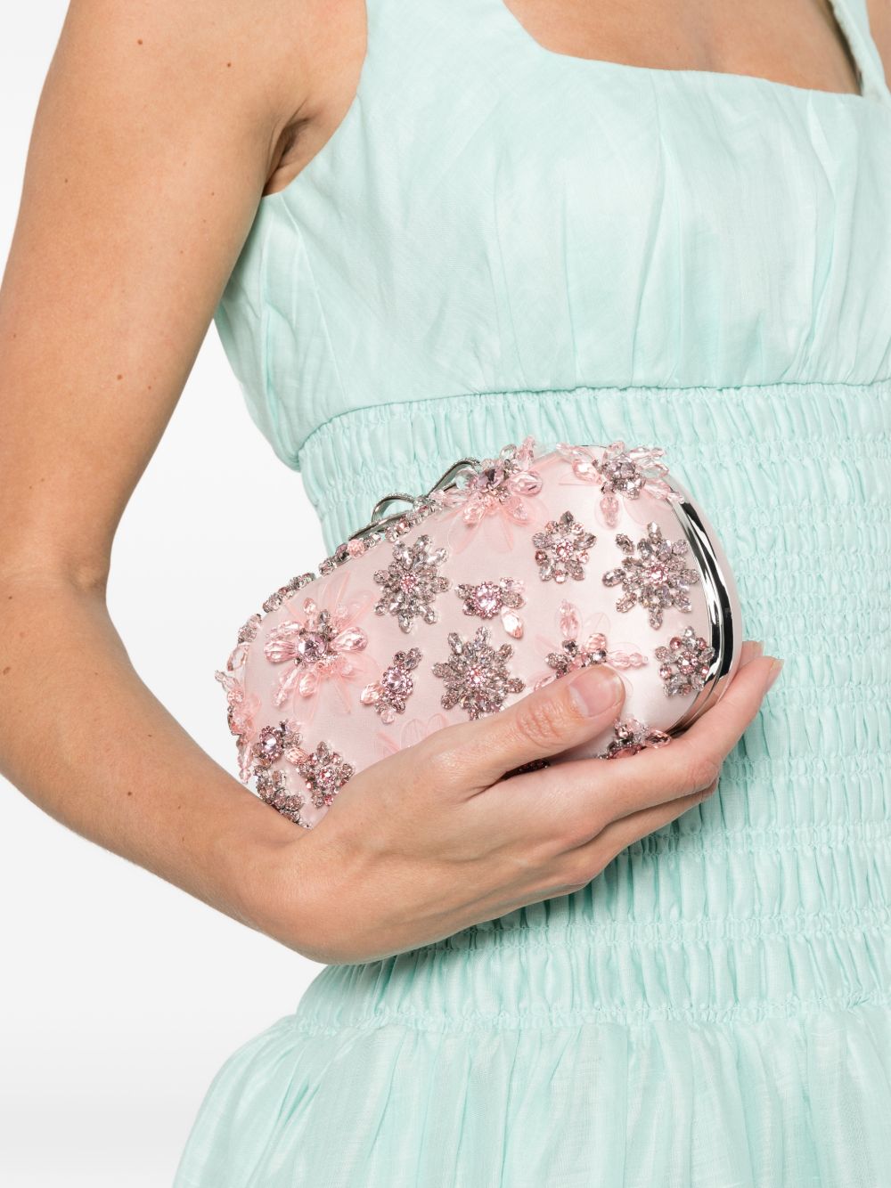 Clutch con decorazione in rosa Self-Portrait - donna 