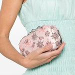Clutch con decorazione in rosa Self-Portrait - donna 