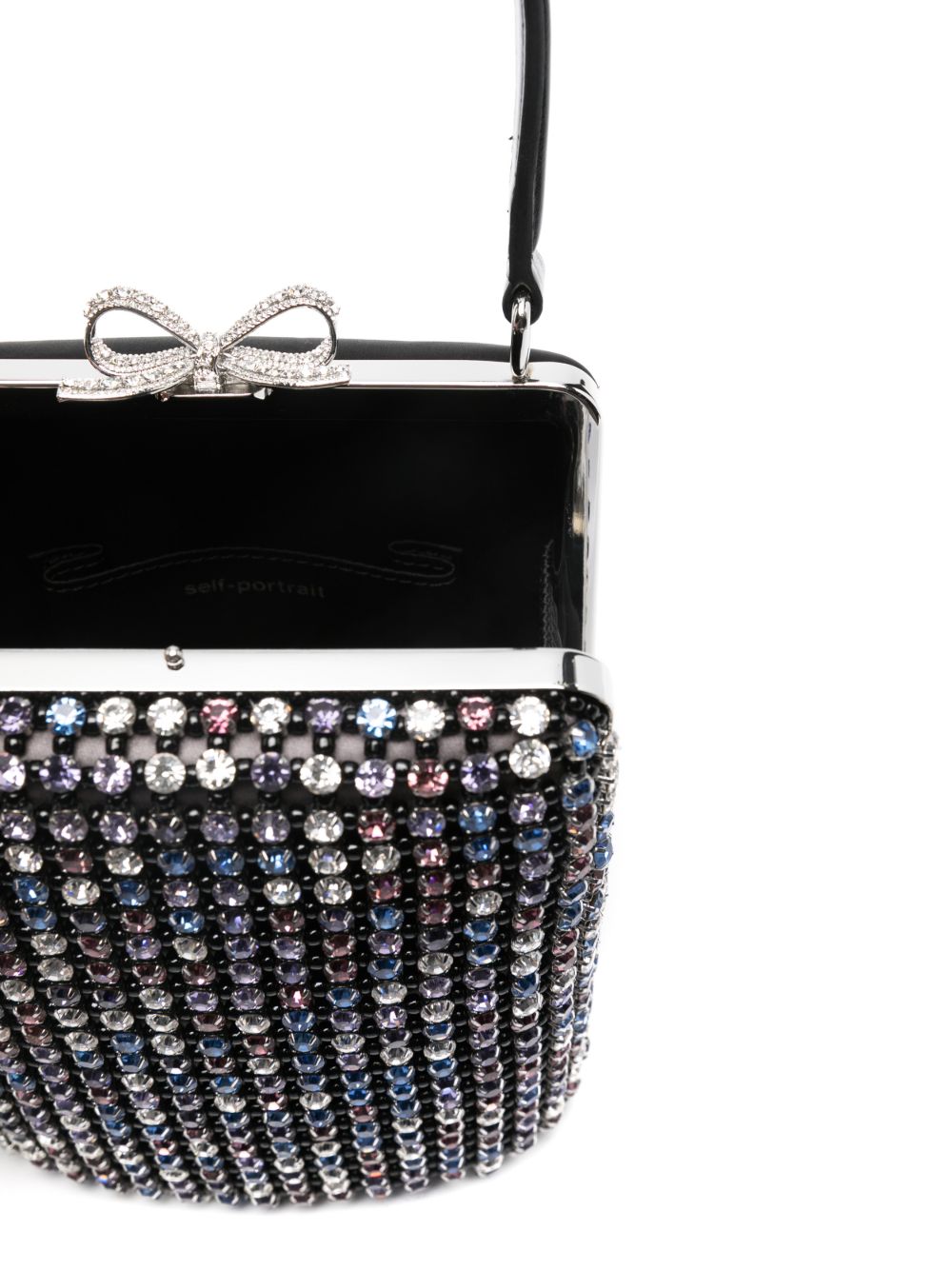 Borsa mini con cristalli in nero Self-Portrait - donna 