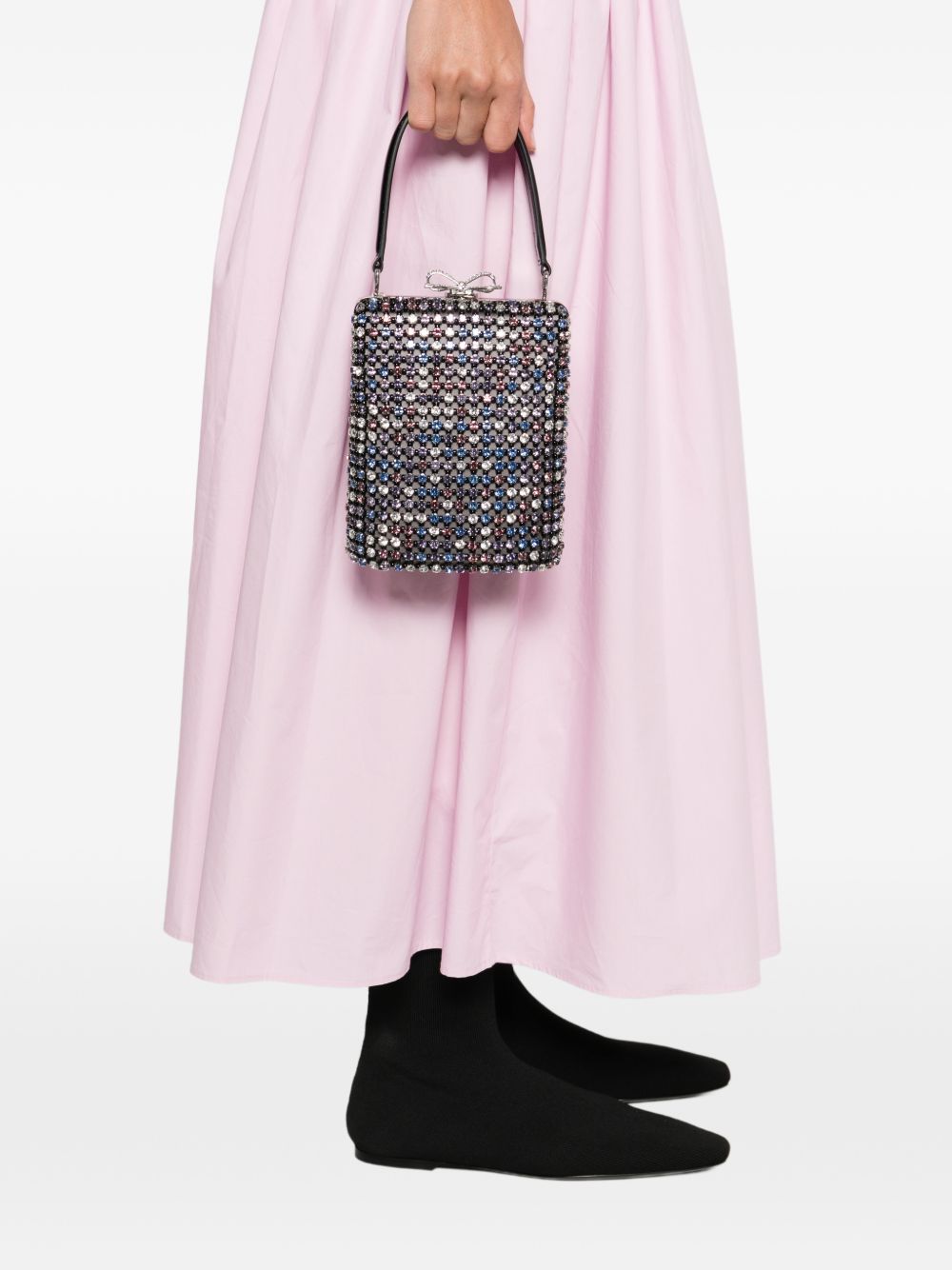 Borsa mini con cristalli in nero Self-Portrait - donna 