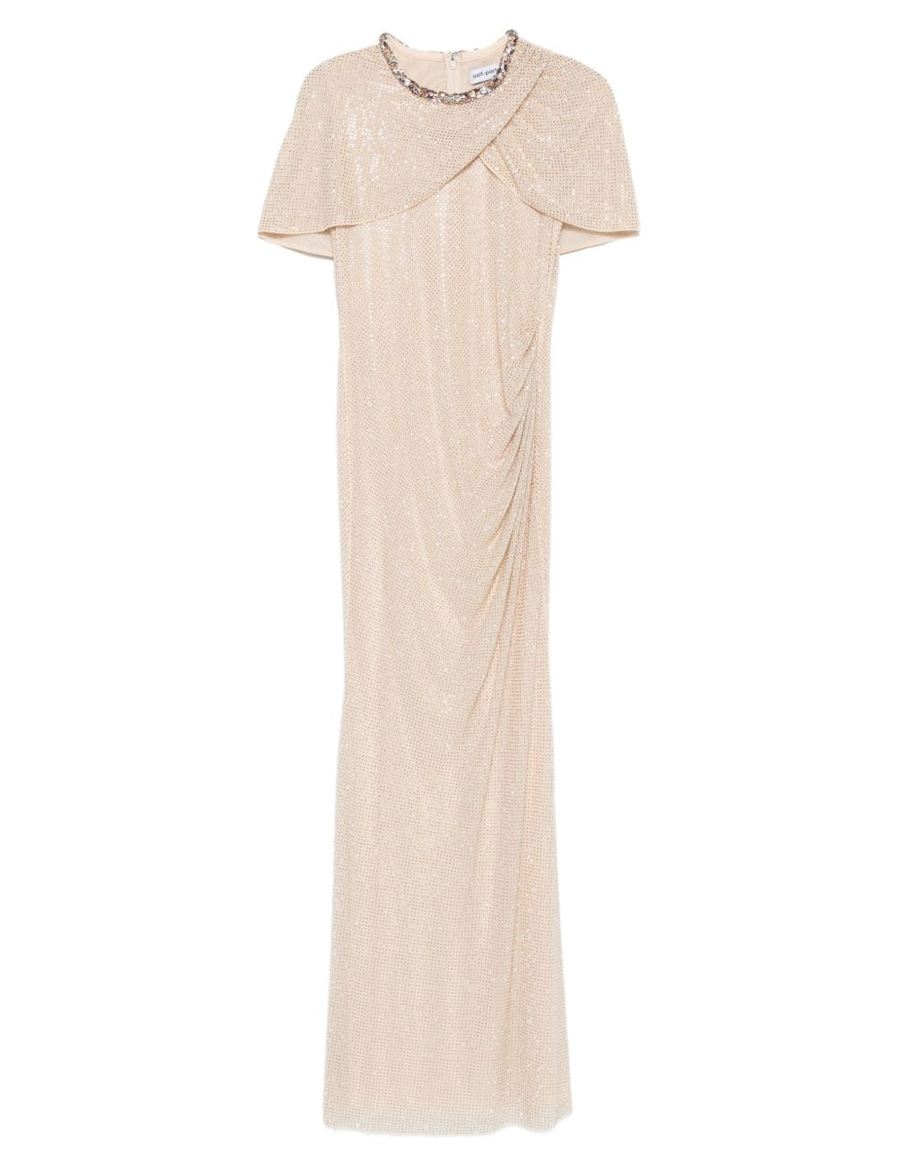 Abito lungo drappeggato con decorazione in beige Self-Portrait - donna 