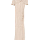 Abito lungo drappeggato con decorazione in beige Self-Portrait - donna 