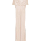 Abito lungo drappeggato con decorazione in beige Self-Portrait - donna 