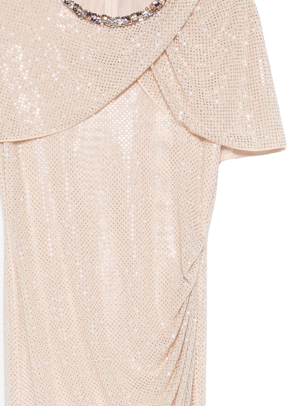 Abito lungo drappeggato con decorazione in beige Self-Portrait - donna 