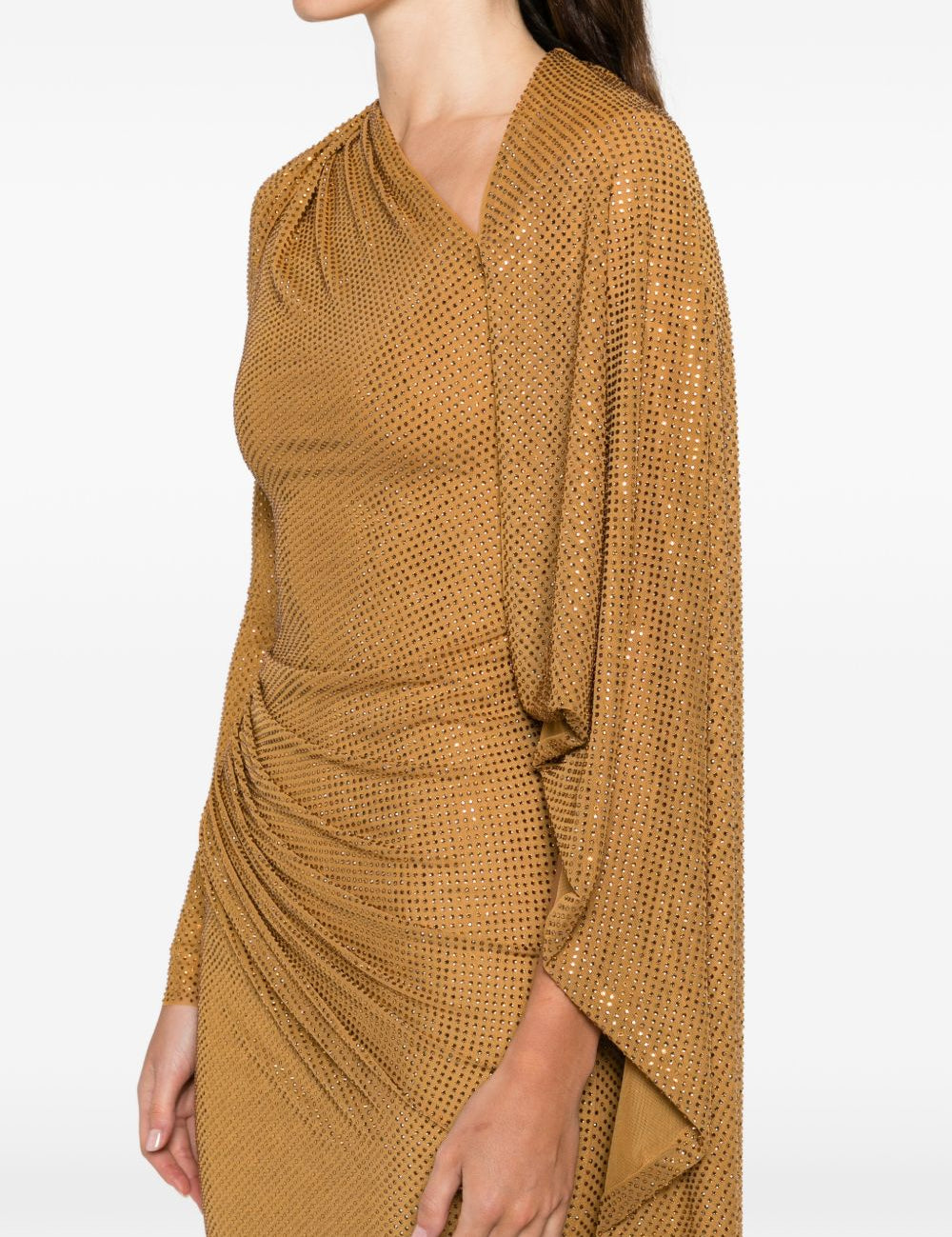 Abito lungo con strass in oro Self-Portrait - donna 