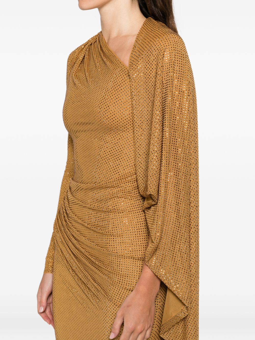 Abito lungo con strass in oro Self-Portrait - donna 