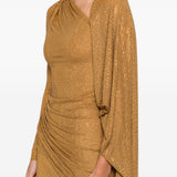 Abito lungo con strass in oro Self-Portrait - donna 