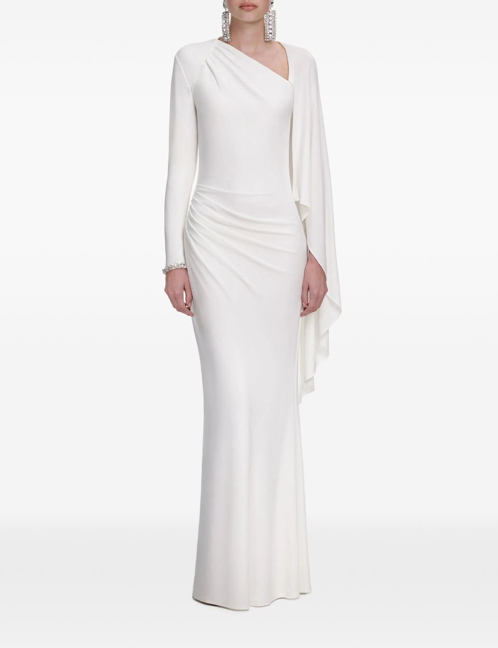 Abito lungo asimmetrico in bianco Self-Portrait - donna 