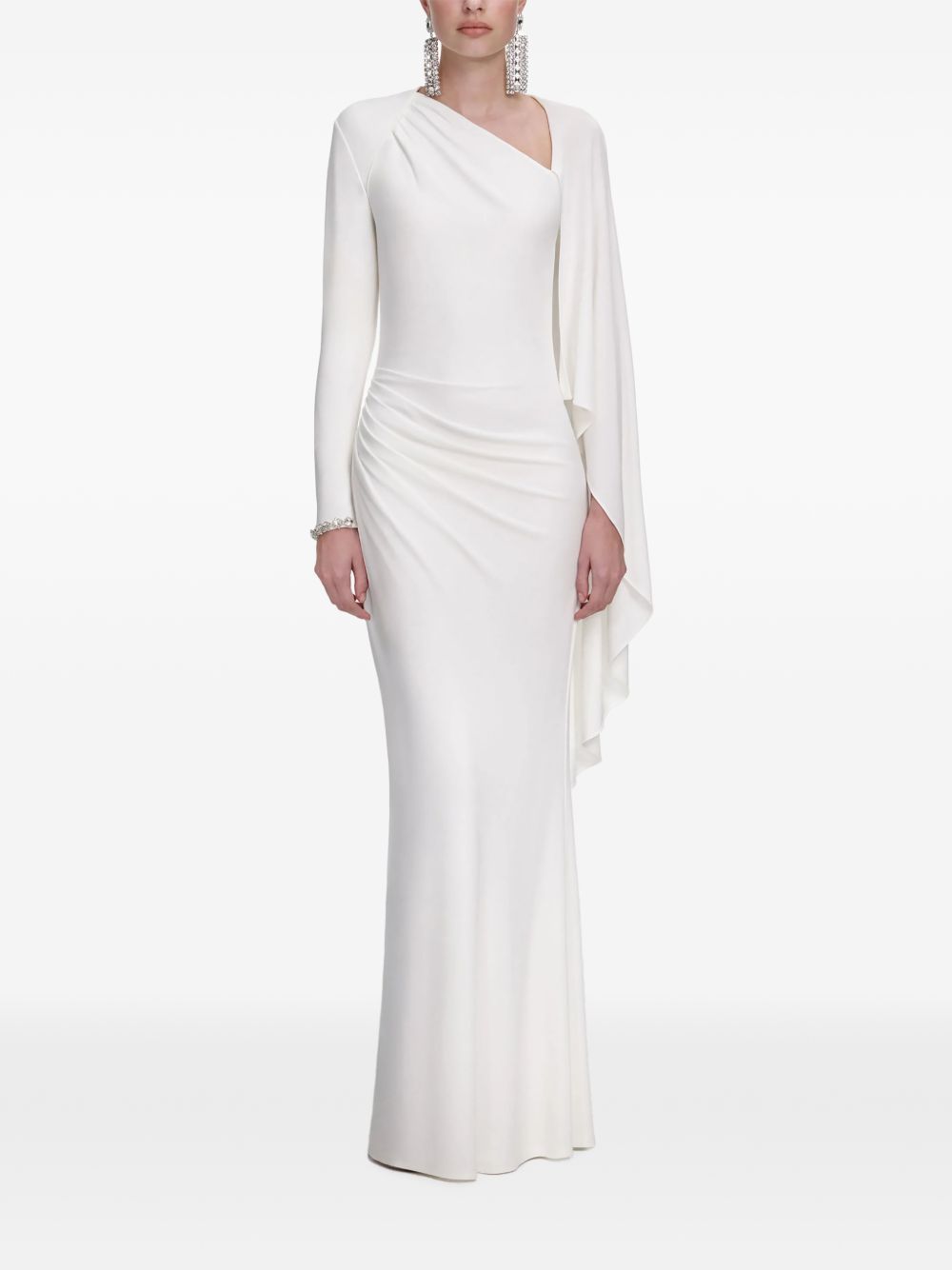 Abito lungo asimmetrico in bianco Self-Portrait - donna 