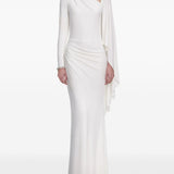 Abito lungo asimmetrico in bianco Self-Portrait - donna 