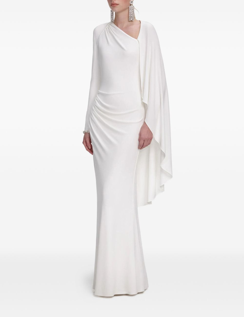 Abito lungo asimmetrico in bianco Self-Portrait - donna 