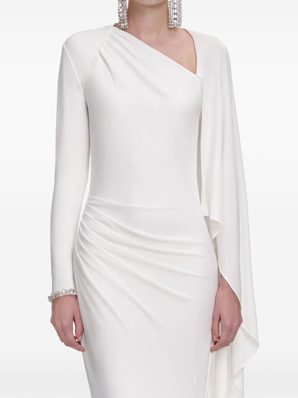 Abito lungo asimmetrico in bianco Self-Portrait - donna 