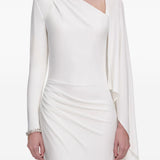 Abito lungo asimmetrico in bianco Self-Portrait - donna 