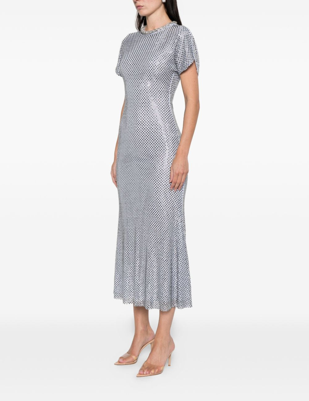 Abito midi con strass in azzurro Self-Portrait - donna 