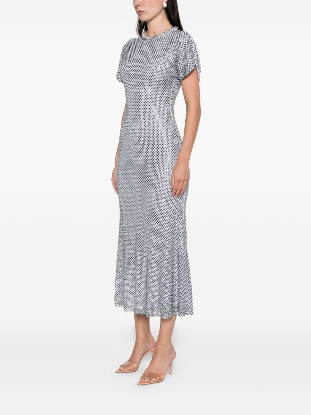 Abito midi con strass in azzurro Self-Portrait - donna 