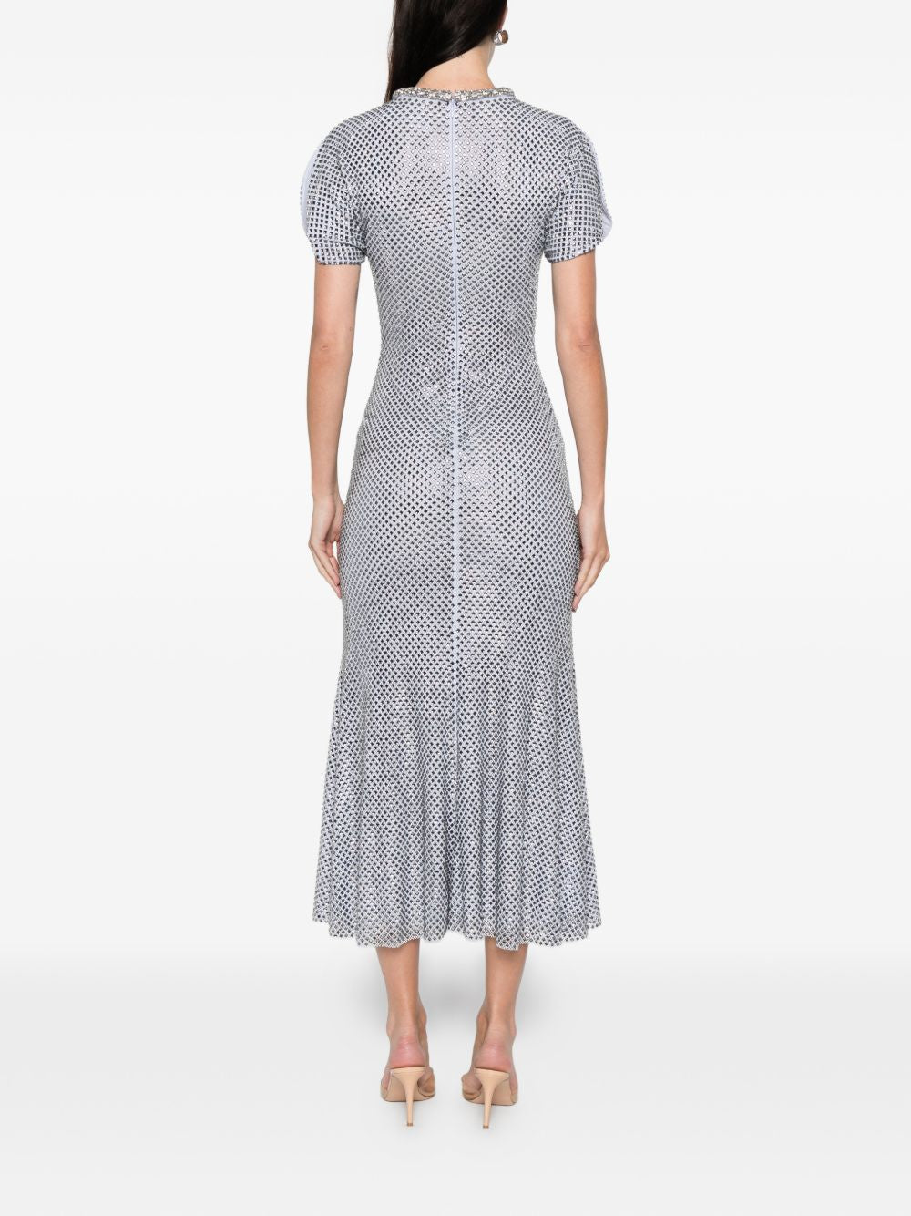 Abito midi con strass in azzurro Self-Portrait - donna 