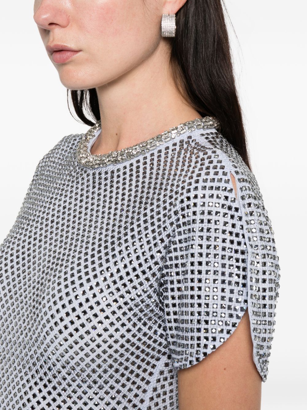 Abito midi con strass in azzurro Self-Portrait - donna 