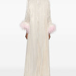 Abito lungo con piume in avorio Self-Portrait - donna 