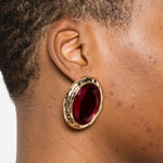 Orecchini con cristalli in rosso Self-portrait - donna 