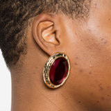 Orecchini con cristalli in rosso Self-portrait - donna 