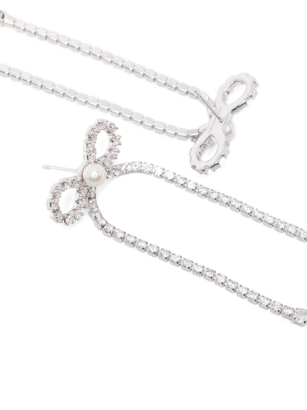 Orecchini a fiocco con cristalli in argento Self-portrait - donna 