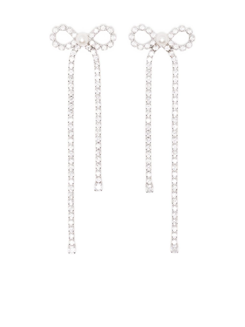 Orecchini a fiocco con cristalli in argento Self-portrait - donna 