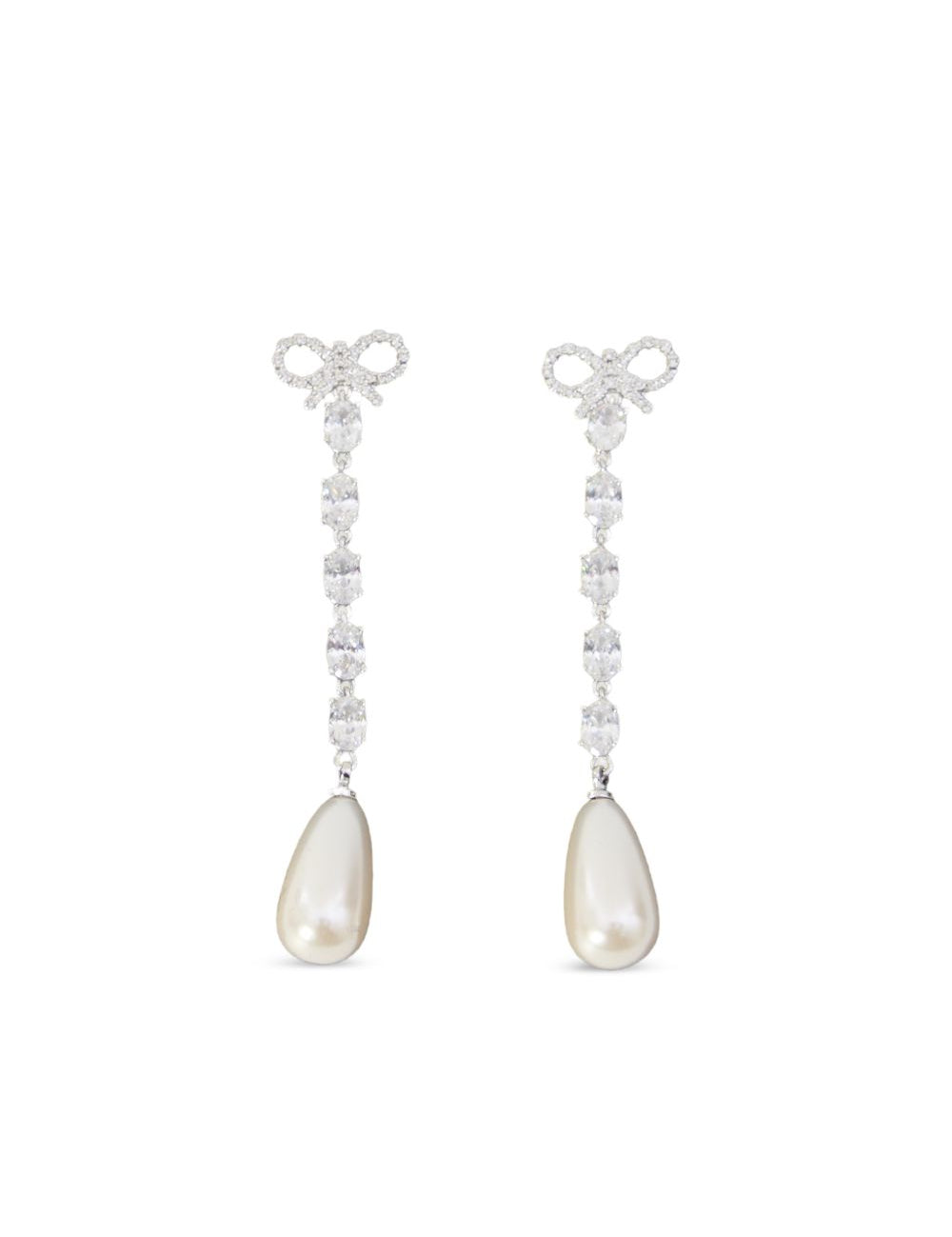 Orecchini pendenti con fiocco in argento Self-portrait - donna 