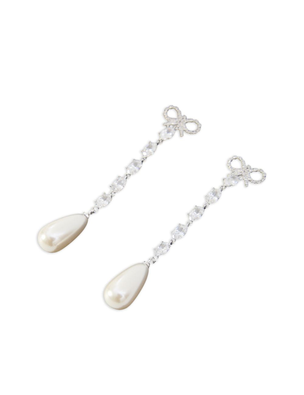 Orecchini pendenti con fiocco in argento Self-portrait - donna 