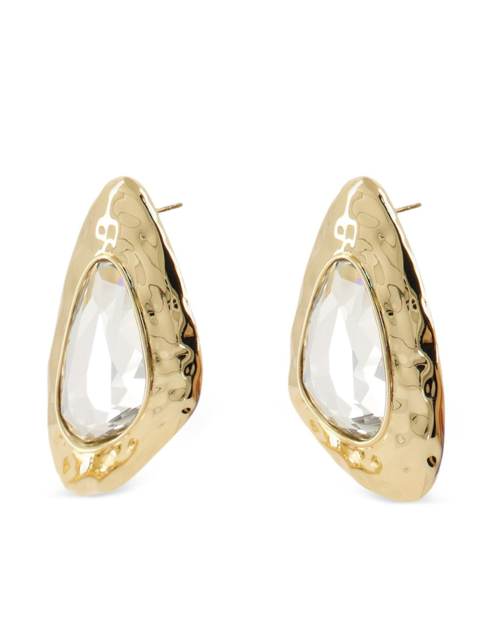 Orecchini martellati con cristalli in oro Self-portrait - donna 
