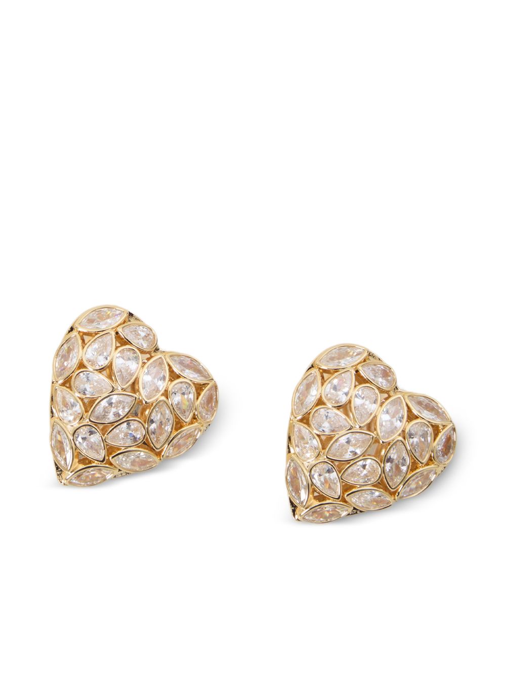 Orecchini a cuore con cristalli in oro Self-portrait - donna 