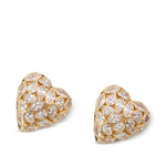 Orecchini a cuore con cristalli in oro Self-portrait - donna 