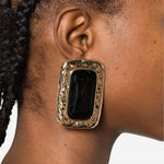 Orecchini martellati con cristalli in oro Self-portrait - donna 
