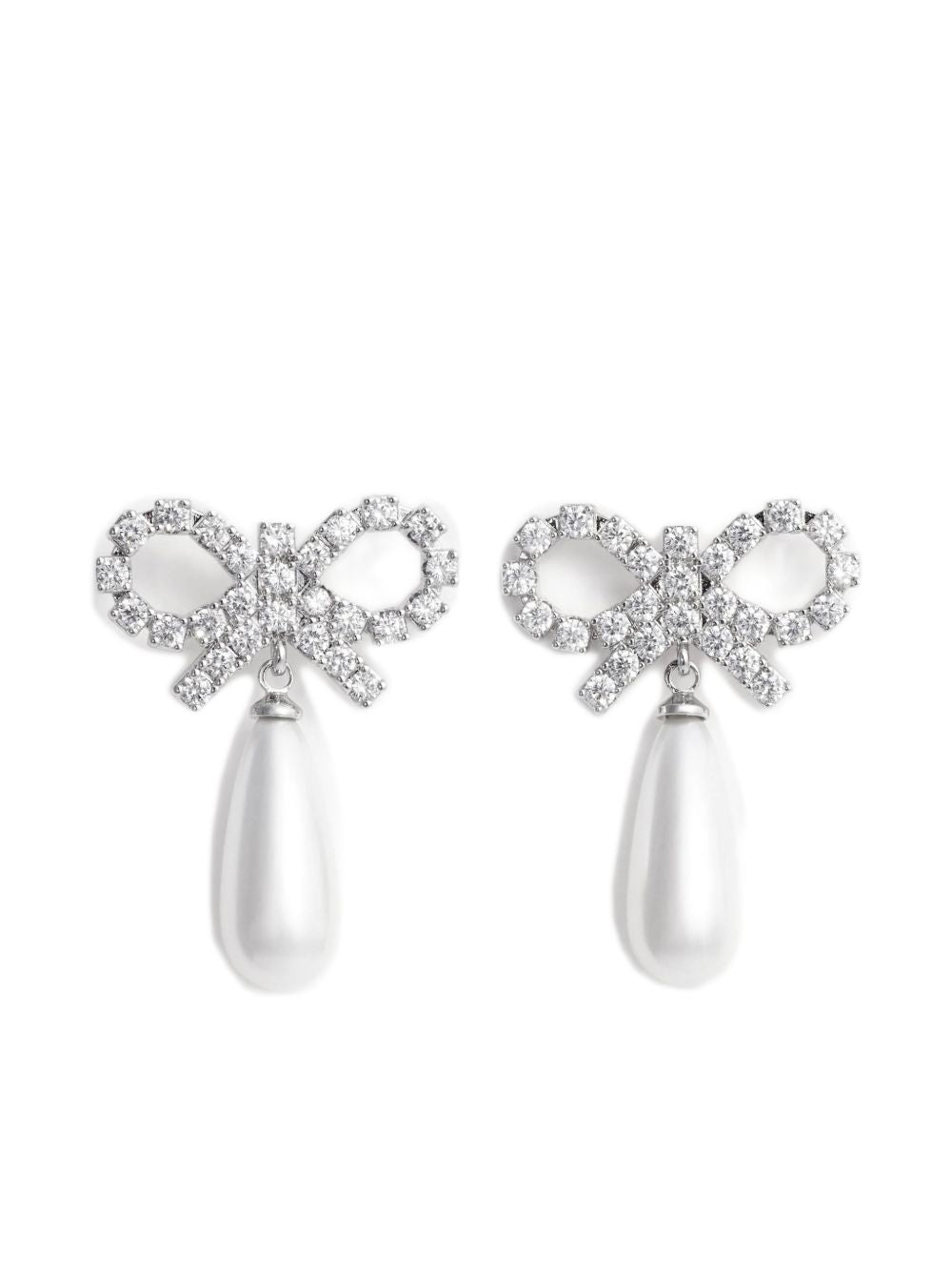 Orecchini con fiocco e perla in argento Self-portrait - donna 