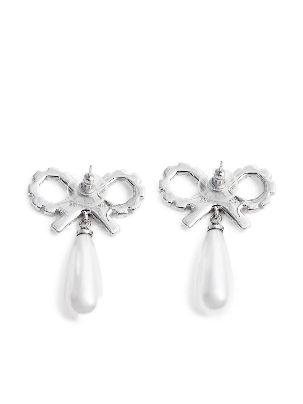 Orecchini con fiocco e perla in argento Self-portrait - donna 