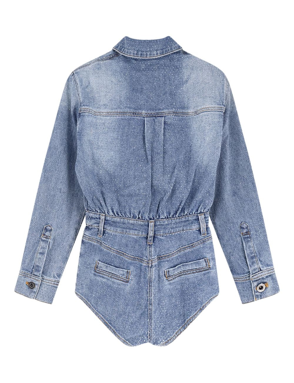 Tuta in denim con cristalli in blu Self-portrait - donna 