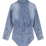 Tuta in denim con cristalli in blu Self-portrait - donna 