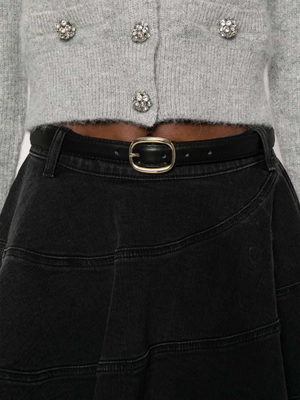 Minigonna in denim nero Self-Portrait - donna 