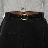 Minigonna in denim nero Self-Portrait - donna 