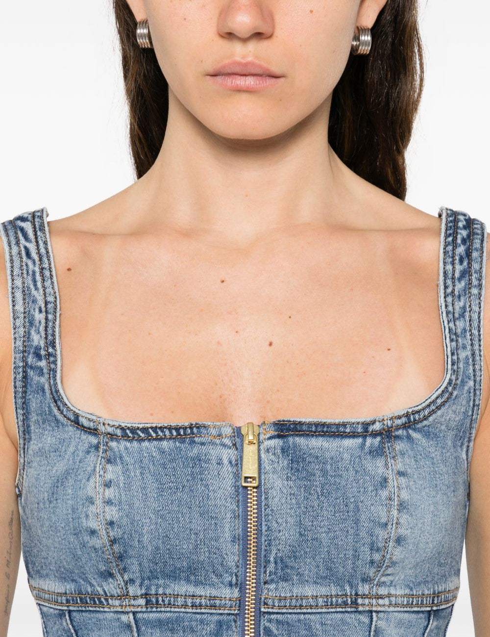 Abito corto in denim Self-Portrait - donna 
