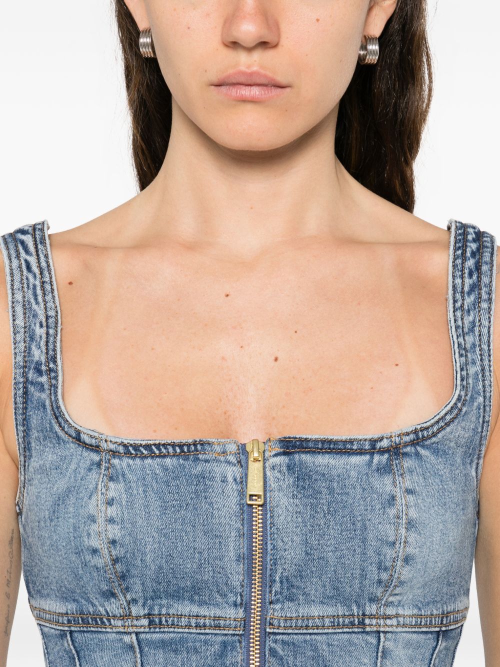 Abito corto in denim Self-Portrait - donna 