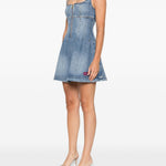 Abito corto in denim Self-Portrait - donna 