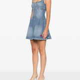 Abito corto in denim Self-Portrait - donna 