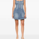 Abito corto in denim Self-Portrait - donna 