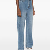 Jeans con cristalli in blu Self-portrait - donna 