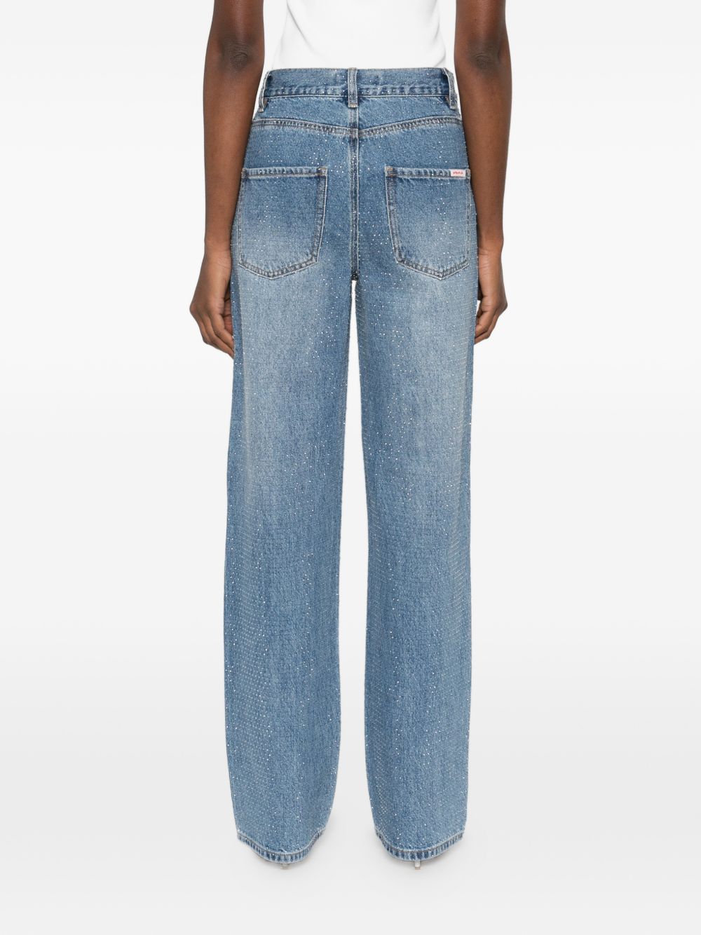 Jeans con cristalli in blu Self-portrait - donna 
