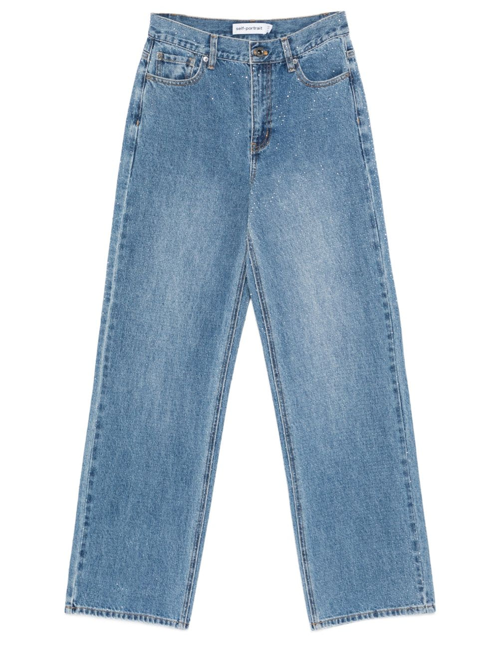 Jeans con cristalli in blu Self-portrait - donna 