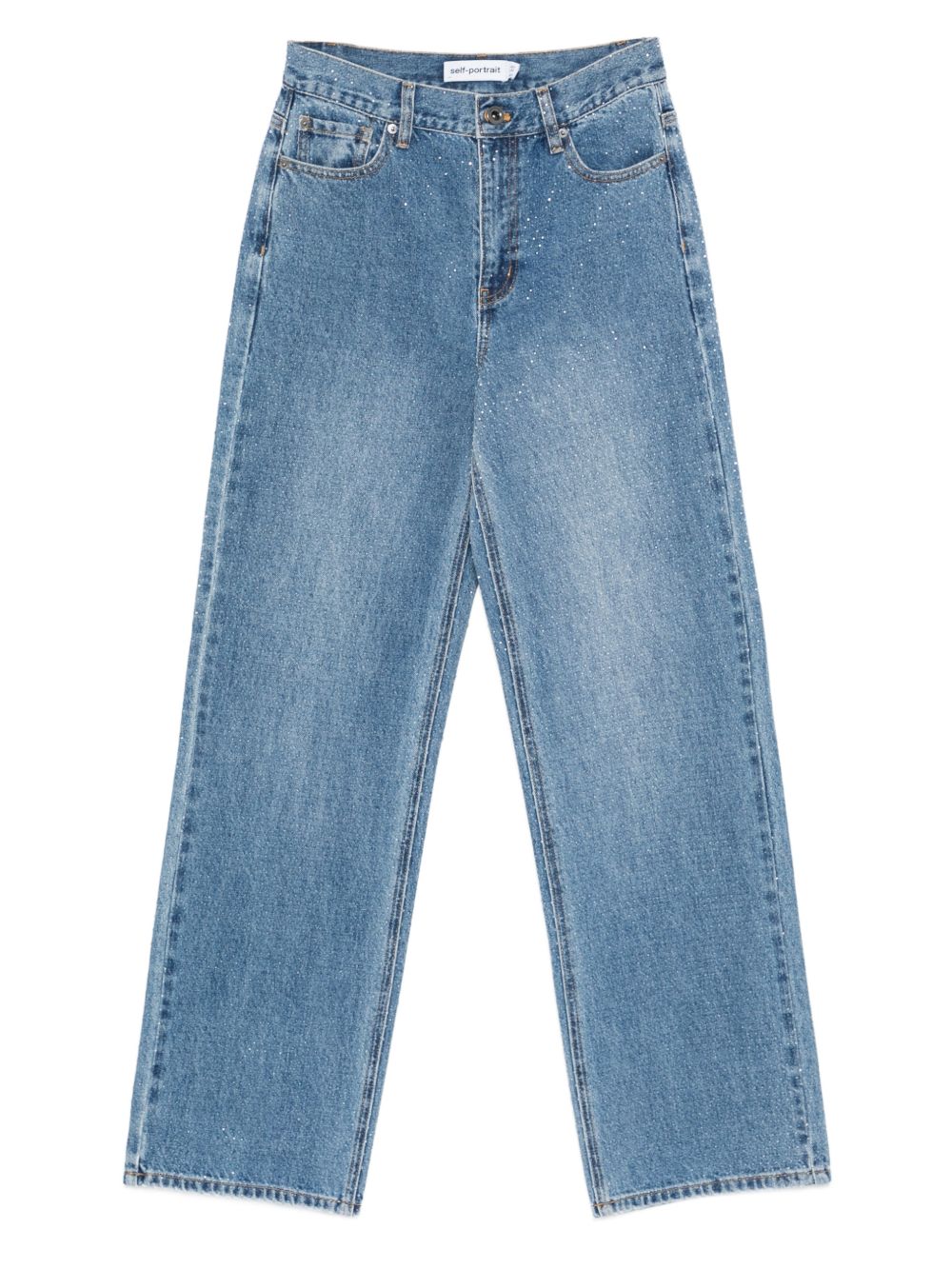 Jeans con cristalli in blu Self-portrait - donna 
